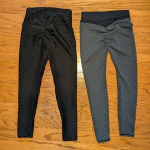 Scrunch butt leggings bundle - small - black & gray - full length - high waisted
